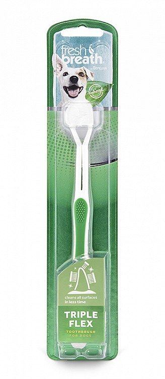 Tropiclean Fresh Breath Triple Flex Toothbrush For Dogs Small