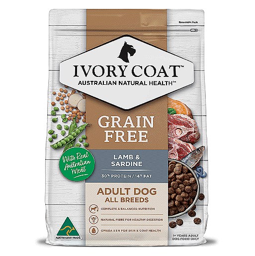 Ivory Coat Adult Grain Free Lamb and Sardine 13kg Dry Dog Food