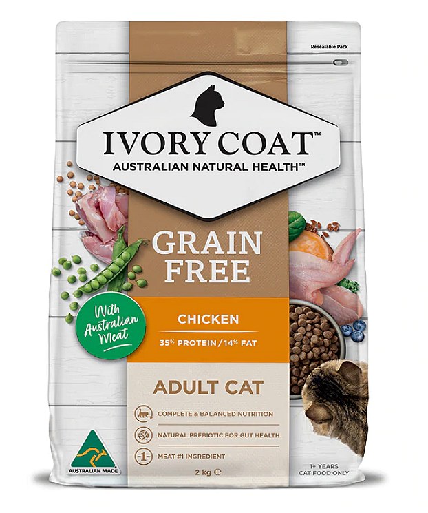 Ivory Coat Grain Free Chicken 2kg Dry Adult Cat Food Mega Pet