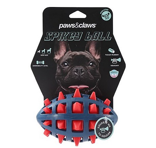 spiky football dog toy