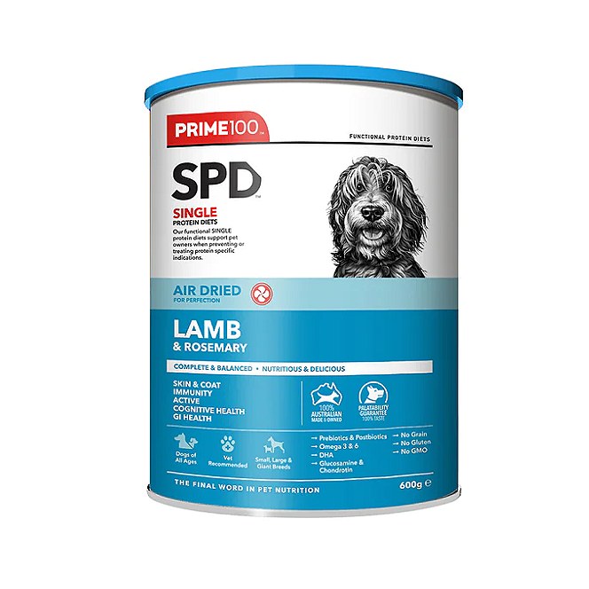 Prime SPD Air Dried Lamb Rosemary Dry Dog Food 600g Mega Pet