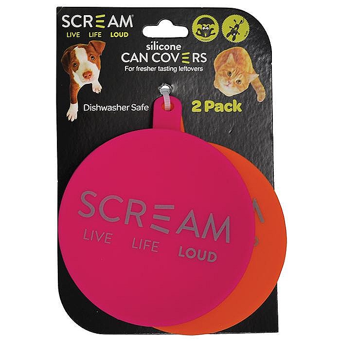 Scream Dog Food Can Covers Pink Orange 2 Pack Mega Pet Warehouse