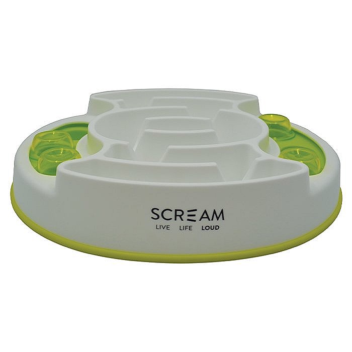 Scream Slow Feed Interactive Puzzle Green Dog Bowl Mega Pet Warehouse