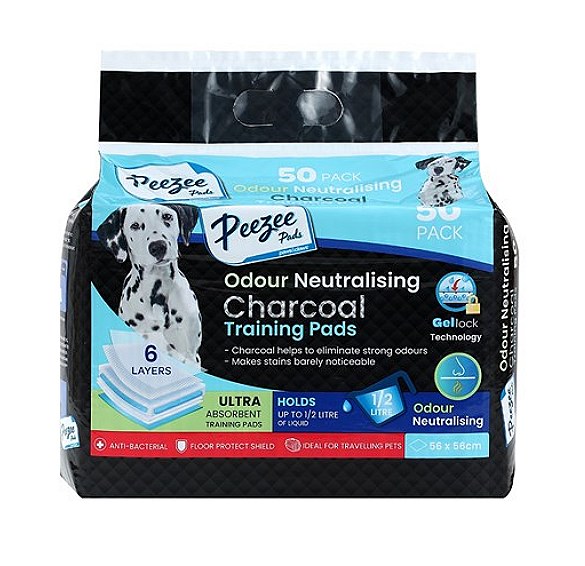 Paws Claws Charcoal Puppy Training Pads 50 Pack Mega Pet Warehouse