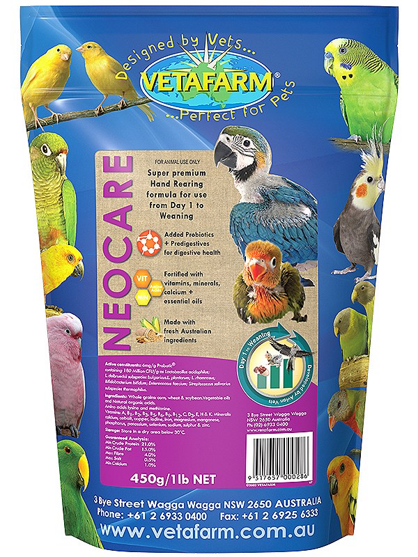 Vetafarm Neocare 450g Bird Food Mega Pet Warehouse