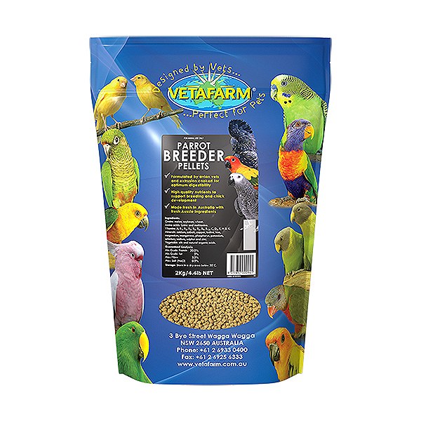 Vetafarm Parrot Breeder Pellets 2kg Bird Food Mega Pet Warehouse