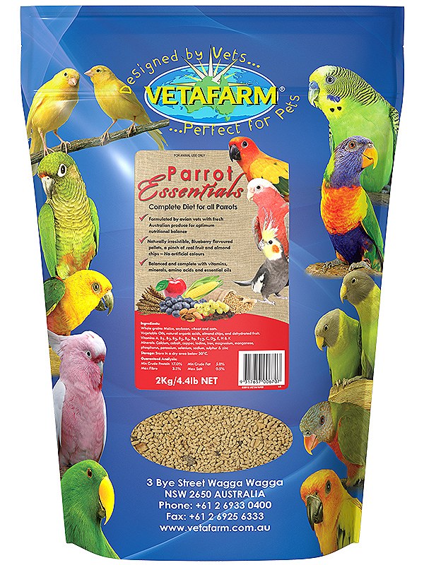 vetafarm parrot essentials 2kg