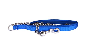 Montys Chain Dog Lead with Neoprene Handle 2.5mm x 120cm Blue
