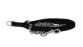 Montys Chain Dog Lead with Neoprene Handle 3.5mm x 120cm Black