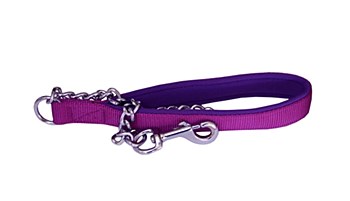 Montys Chain Dog Lead with Neoprene Handle 3.5mm x 120cm Purple