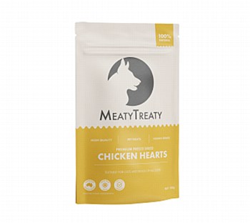 MeatyTreaty Premium Freeze Dried Chicken Hearts 100g Pet Treats