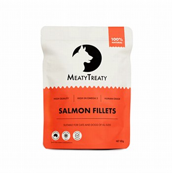 MeatyTreaty Premium Freeze Dried Salmon 80g Pet Treats