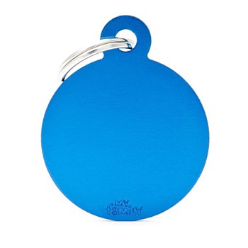 My Family Basic Circle Large Blue Pet Tag