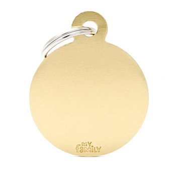 My Family Basic Circle Large Gold Pet Tag