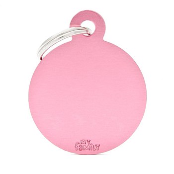 My Family Basic Circle Large Pink Pet Tag