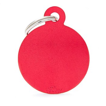 My Family Basic Circle Large Red Pet Tag