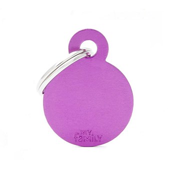 My Family Basic Circle Small Purple Pet Tag