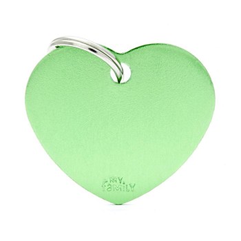 My Family Basic Heart Large Lime Pet Tag