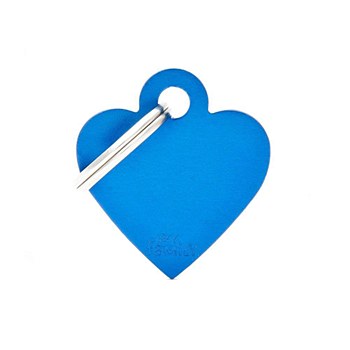 My Family Basic Heart Small Blue Pet Tag