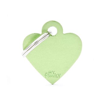 My Family Basic Heart Small Lime Pet Tag