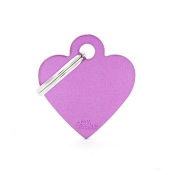 My Family Basic Heart Small Purple Pet Tag