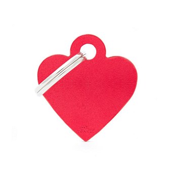 My Family Basic Heart Small Red Pet Tag