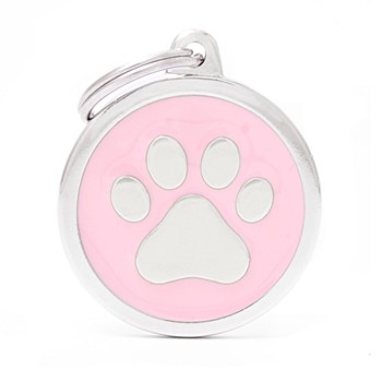 My Family Classic Paw Large Pink Pet Tag