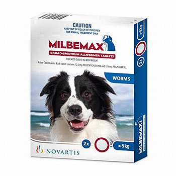 Milbemax Broad-Spectrum Allwormer Tablets for Dogs Over 5kg (2 Pack)