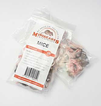 Minibeasts Mice Velvet/Fuzzy Frozen Reptile Food (10 Pack)