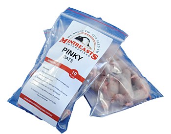 Minibeasts Rats Pinky 5-10g Frozen Reptile Food (10 Pack)