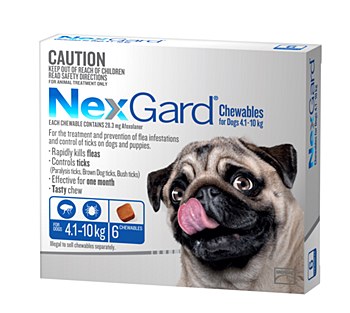 NexGard Flea and Tick Chew for Dogs 4.1kg to 10kg (6 Pack)