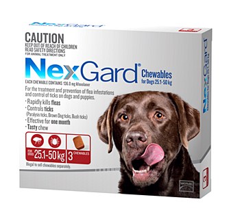 NexGard Flea and Tick Chew for Dogs 25.1kg to 50kg (3 Pack)