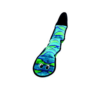 Outward Hound Invincible Snake Blue &amp; Green with 3 squeakers Dog Toy