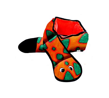 Outward Hound Invincible Snake Orange &amp; Blue with 6 squeakers Dog Toy