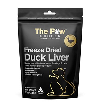 The Paw Grocer Freeze Dried Duck Liver Pet Treats 72g