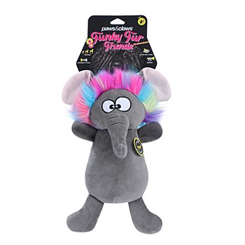 Paws &amp; Claws Funky Fur Friendz Elephant Plush Dog Toy