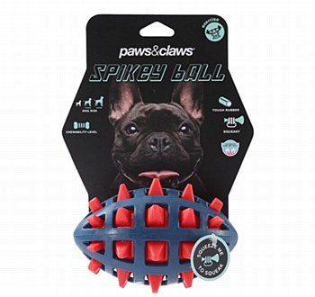 Paws &amp; Claws TPR Spikey Football Dog Toy