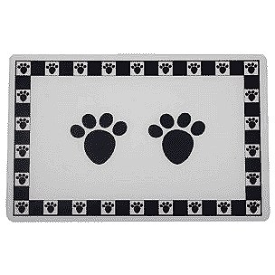 PetRageous Black Pet Paws Placemat