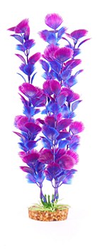 Kazoo Plastic Plant Medium Leaf Pink and Purple 20cm