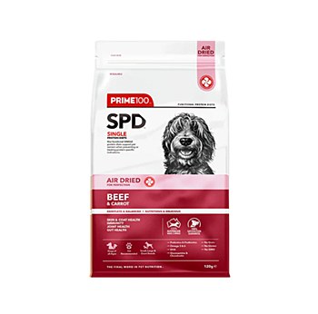 Prime100 Single Protein Diet Air Dried Beef &amp; Carrot Dry Dog Food 120g