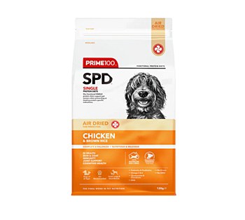 Prime100 Single Protein Diet Air Dried Chicken &amp; Brown Rice Dry Dog Food 120g