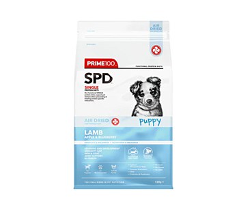 Prime100 Single Protein Diet Air Dried Lamb, Apple &amp; Blueberry Dry Puppy Food 120g