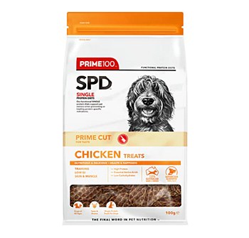 Prime100 Single Protein Diet Prime Cut Chicken Dog Treats 100g