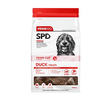 Prime100 Single Protein Diet Prime100 Cut Duck Dog Treats 100g