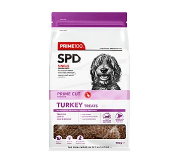 Prime100 Single Protein Diet Prime100 Cut Turkey Dog Treats 100g