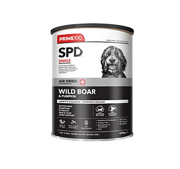 Prime100 Single Protein Diet Air Dried Wild Boar &amp; Pumpkin Dry Dog Food 600g