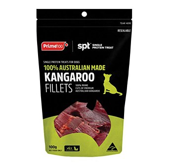 Prime100 Kangaroo Fillets Dog Treats 100g