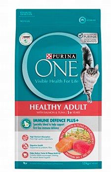 Purina One Healthy Adult with Salmon &amp; Tuna 1.5kg Dry Cat Food