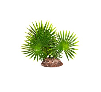 Reptile One Replica Plant Fan Palm Green with Ceramic Base Small