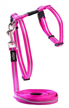 Rogz Control Cat Harness &amp; Lead Set AlleyCat Pink 11mm